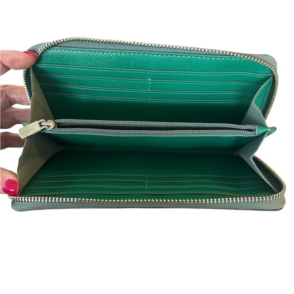 Coach F54007 Crossgrain Accordion Zip Around Leather Wallet - Blue - Picture 4 of 4